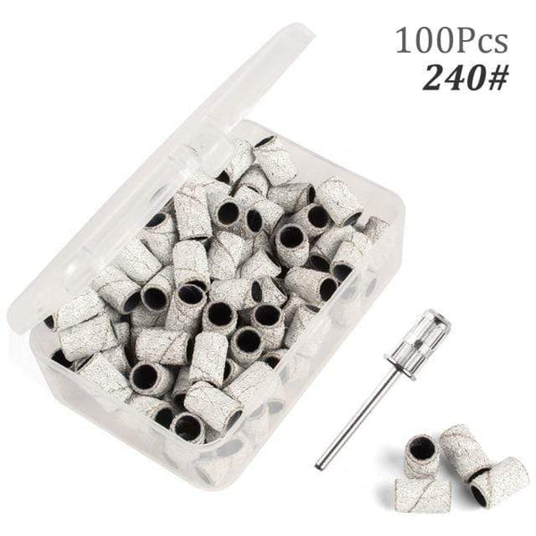Planet Gates 240 100pcs with Box 2 100pcs 80''/120''/180" Nail Art Sanding Bands Gel Polish Remover Tool Accessory for Electric Nail Machine Nail Drill Bits