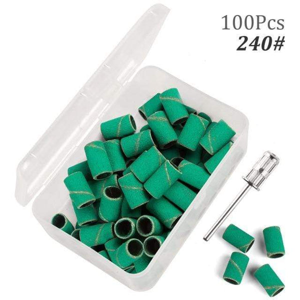 Planet Gates 240 100pcs with Box 7 100pcs 80''/120''/180" Nail Art Sanding Bands Gel Polish Remover Tool Accessory for Electric Nail Machine Nail Drill Bits