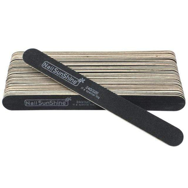 Planet Gates 240-320 100pcs Strong Thick Wood Nail File Multi Grit Wooden Sandpaper Nails File For Manicure Buffing Straight lime a ongle Nail Tools