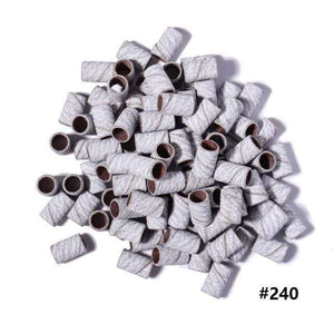 Planet Gates 240 Grit 100pcs Machine Nail Drill Bits Zebra Sanding Bands Foot Care Polishing Manicure Gel Polish Remover Replacement Tools Cutter