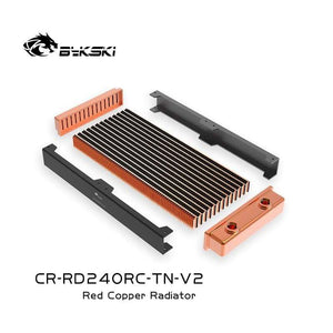 Planet Gates 240mm Copper Radiator About 30mm Thick  Computer Water Cooling Liquid Heat Sink For 12cm PC Fans,CR-RD240RC-TN-V2