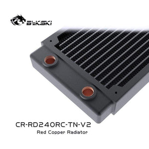 Planet Gates 240mm Copper Radiator About 30mm Thick  Computer Water Cooling Liquid Heat Sink For 12cm PC Fans,CR-RD240RC-TN-V2