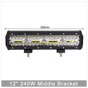 Planet Gates 240W Combo Beam x1 60W 120W 180W 4x4 Offroad Led Light Bar For Cars Combo Beams Off road SUV ATV Tractor Boat Trucks Excavator 12V 24V Work Lights
