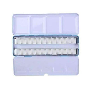 Planet Gates 24half pan green box Empty Watercolor Paints Tins Box with 12 Pcs Full Pans and 24 Half Pans For Art Painting Palette Supplies