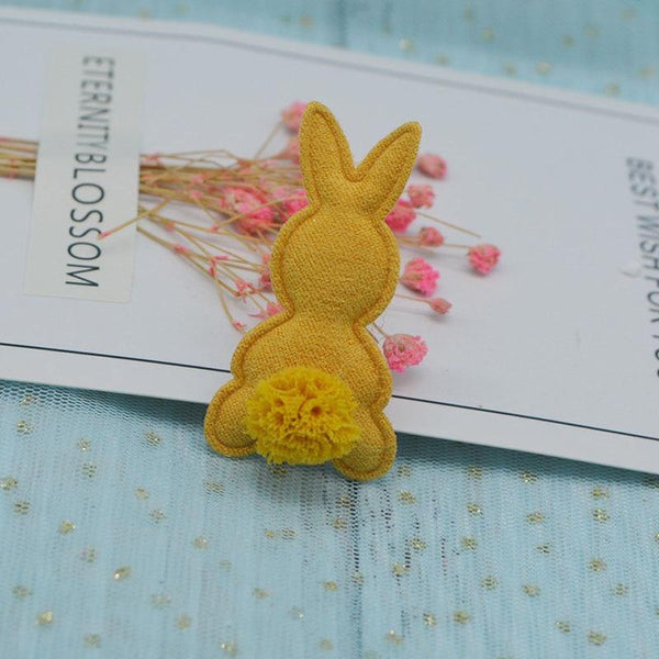 Planet Gates 24pcs/lot 2.8*5cm Felt Rabbit Pads Patches Appliques For Craft Clothes Sewing Supplies DIY Hair Clip Accessories
