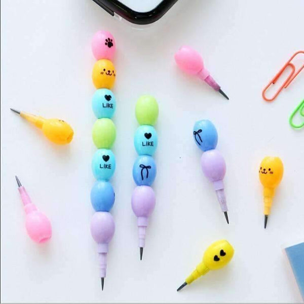Planet Gates 24pcs/lot Candy  Creative  Peas pencil  Free cutting Alternatively Stationery pencil escolar writing pens school supplies