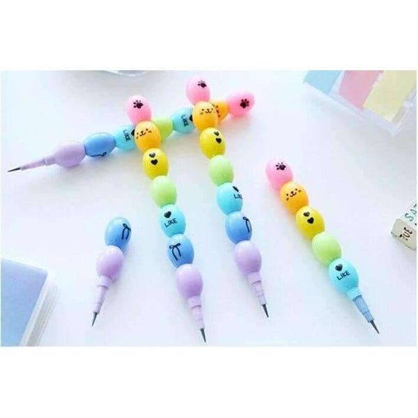 Planet Gates 24pcs/lot Candy  Creative  Peas pencil  Free cutting Alternatively Stationery pencil escolar writing pens school supplies
