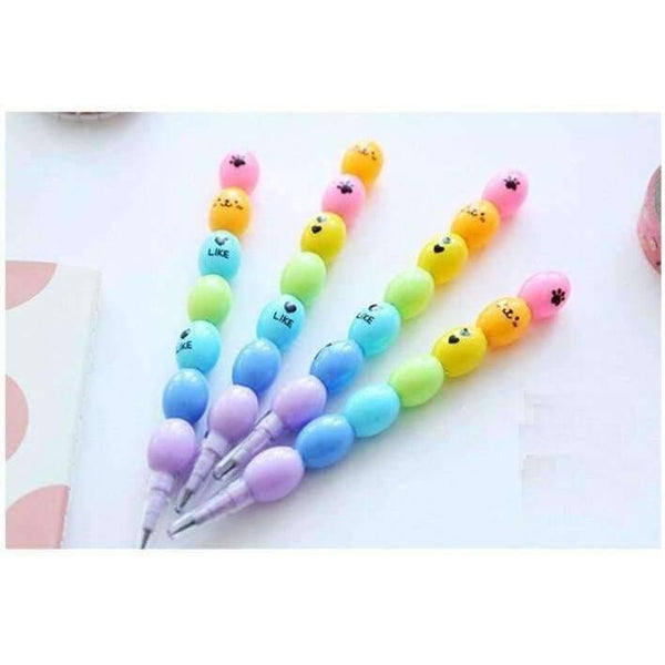 Planet Gates 24pcs/lot Candy  Creative  Peas pencil  Free cutting Alternatively Stationery pencil escolar writing pens school supplies