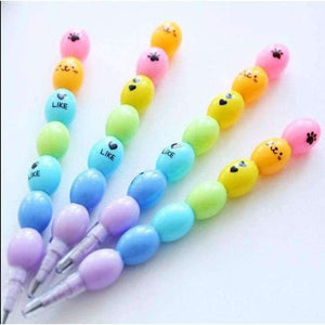 Planet Gates 24pcs/lot Candy  Creative  Peas pencil  Free cutting Alternatively Stationery pencil escolar writing pens school supplies