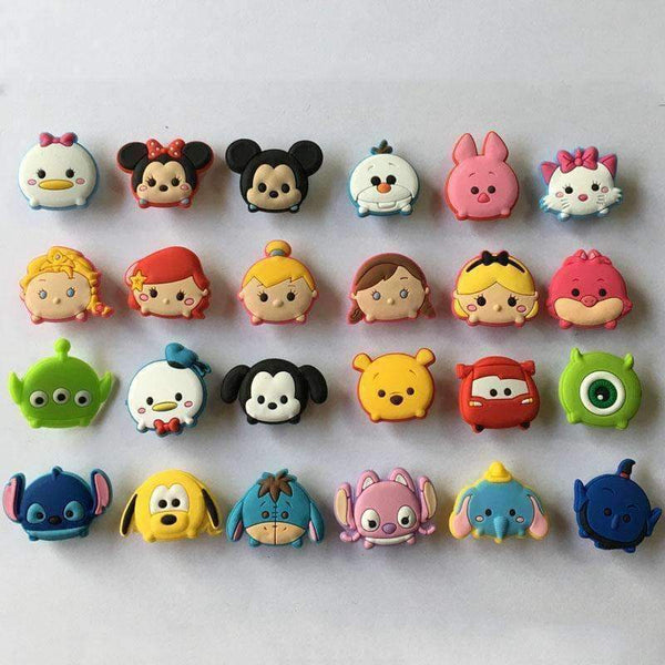 Planet Gates 24pcs Tsum Tsum PVC Shoe Charms Shoe Buckle Accessories for Croc Decoration for Bracelet with hole Children Birthday Party Gift