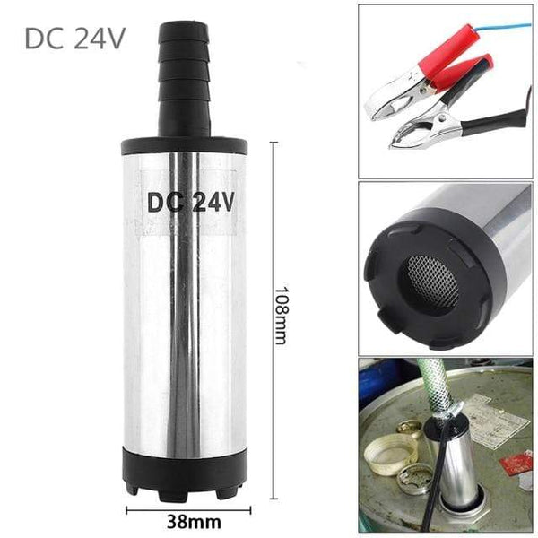 Planet Gates 24V Alligator Clips / Russian Federation DC 12V 24V 38MM Portable Mini Electric Submersible Pump fit for Diesel Water Oil Transfer Pump Aluminum Alloy Barrel Pump Fuel