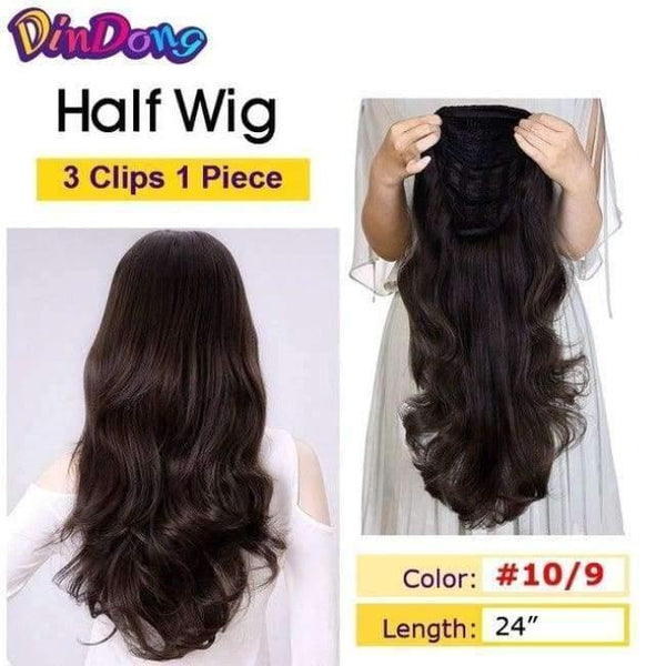 Planet Gates 25# / 24inches Synthetic Fish Line Hair Wavy Clip in Hair Extensions 3/4 Half Wig 3 Styles Available Premium Heat Resistant Hair