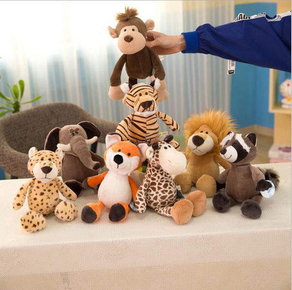 Planet Gates 25/35cm Popular Forest Animals Stuffed Doll Plush Kids Giraffe Elephant Monkey Lion Tiger Plush Animal Toys Birthday Gifts