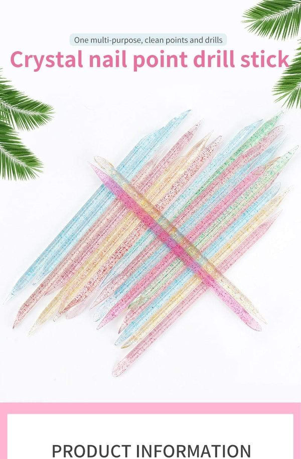 Planet Gates 25/50/100Pcs Reusable Crystal Stick Double End Nail Art Cuticle Pusher Cuticle Remover Tool Pedicure Care Nails Manicures Tools