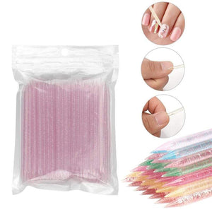 Planet Gates 25/50/100Pcs Reusable Crystal Stick Double End Nail Art Cuticle Pusher Cuticle Remover Tool Pedicure Care Nails Manicures Tools