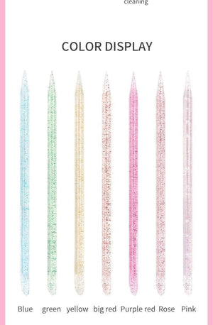 Planet Gates 25/50/100Pcs Reusable Crystal Stick Double End Nail Art Cuticle Pusher Cuticle Remover Tool Pedicure Care Nails Manicures Tools