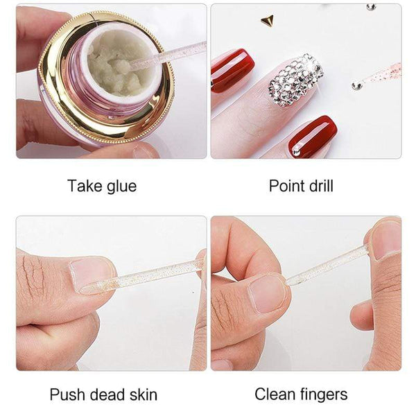 Planet Gates 25/50/100Pcs Reusable Crystal Stick Double End Nail Art Cuticle Pusher Cuticle Remover Tool Pedicure Care Nails Manicures Tools