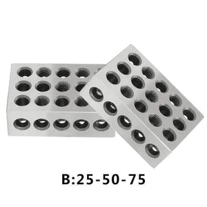 2pcs/set Hardened Steel Blocks 1-2-3" Precision Matched Machinist Tool 23 Holes 25-50-75mm Block Gauge Quick Delivery New