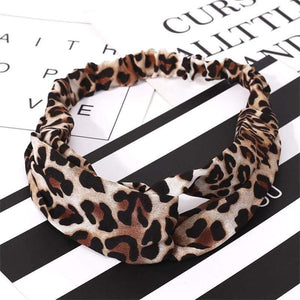 Fashion Floral Print Knot Women Headband Vintage Hairband Girls Headwear Leopard Headband  Hair Accessories