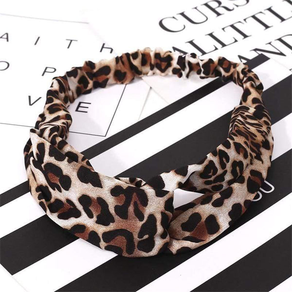 Fashion Floral Print Knot Women Headband Vintage Hairband Girls Headwear Leopard Headband  Hair Accessories