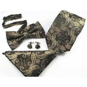 Planet Gates 25 GUSLESON New Plaid Paisley Tie Set 100% Silk Jacquard Mens Necktie Gravata Hanky Cufflinks Bowtie Set Mens Tie for Wedding Party