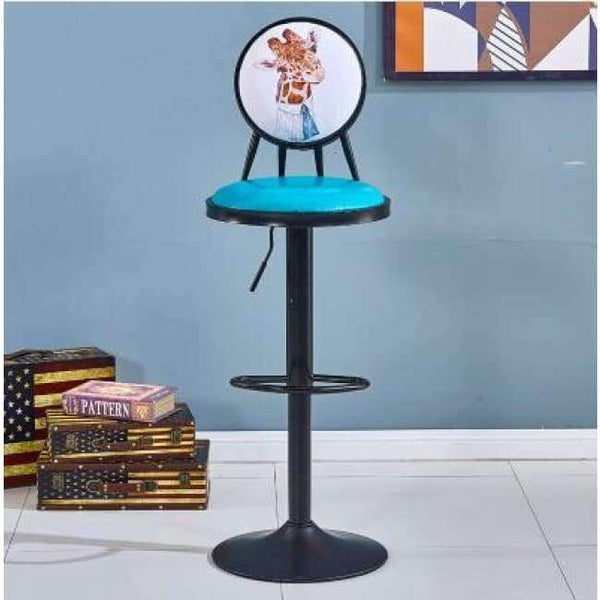 Planet Gates 25 Iron art bar chair. European-style bar chair lifting high footstool. Household backrest stool.