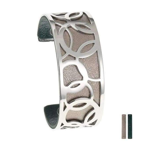 Planet Gates 25 mm 7 Legenstar Opening Cuff Bangle &Bracelet for Women Stainless Steel Bracelet Argent  Manchette Bangle Interchangeable Leather Band