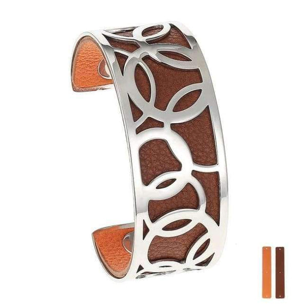 Planet Gates 25 mm 8 Legenstar Opening Cuff Bangle &Bracelet for Women Stainless Steel Bracelet Argent  Manchette Bangle Interchangeable Leather Band