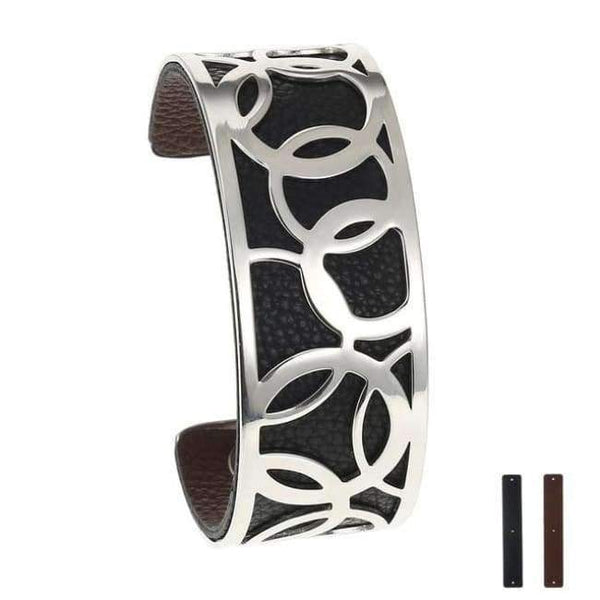 Planet Gates 25 mm 9 Legenstar Opening Cuff Bangle &Bracelet for Women Stainless Steel Bracelet Argent  Manchette Bangle Interchangeable Leather Band