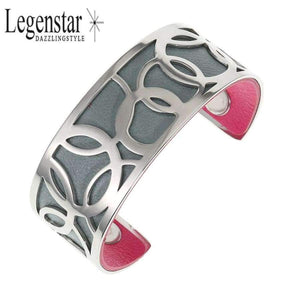 Planet Gates 25 mm Legenstar Opening Cuff Bangle &Bracelet for Women Stainless Steel Bracelet Argent  Manchette Bangle Interchangeable Leather Band