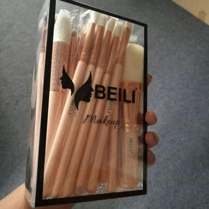 Planet Gates 25 Pieces Natural goat hair Synthetic Wool fiber Powder Foundation Concealer Blusher Eye shadow Makeup Brush Set