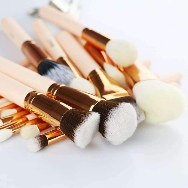 Planet Gates 25 Pieces Natural goat hair Synthetic Wool fiber Powder Foundation Concealer Blusher Eye shadow Makeup Brush Set