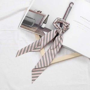 Women Streamers Scrunchies Polka Dot Floral Print Elastic Bow Hair Rope Girl Hair Ties Korean Sweet Hair Accessories Headwear