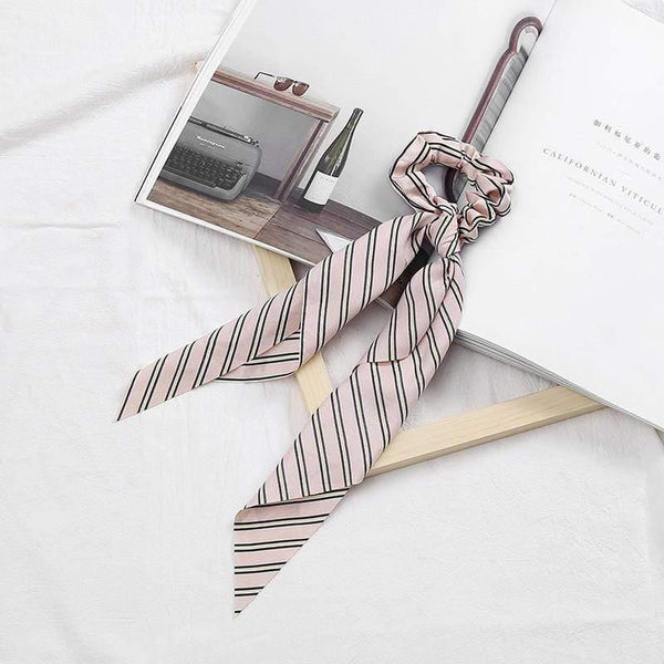 Women Streamers Scrunchies Polka Dot Floral Print Elastic Bow Hair Rope Girl Hair Ties Korean Sweet Hair Accessories Headwear