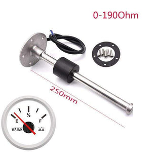 Planet Gates 250mm ww gauge 52MM Gauge Water Level Gauge Red Light 0-190Ohm Water Tank Level Indicator Meter with Fuel Level Sensor 150MM 200MM 250MM 400MM
