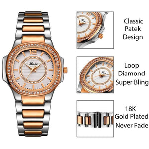 Planet Gates 2549-1 Watch Women Quartz Watches Ladies Top Brand Luxury Stainless Steel Female Wrist Watch Girl Golden Clock Hours
