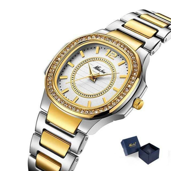 Planet Gates 2549-2 Watch Women Quartz Watches Ladies Top Brand Luxury Stainless Steel Female Wrist Watch Girl Golden Clock Hours