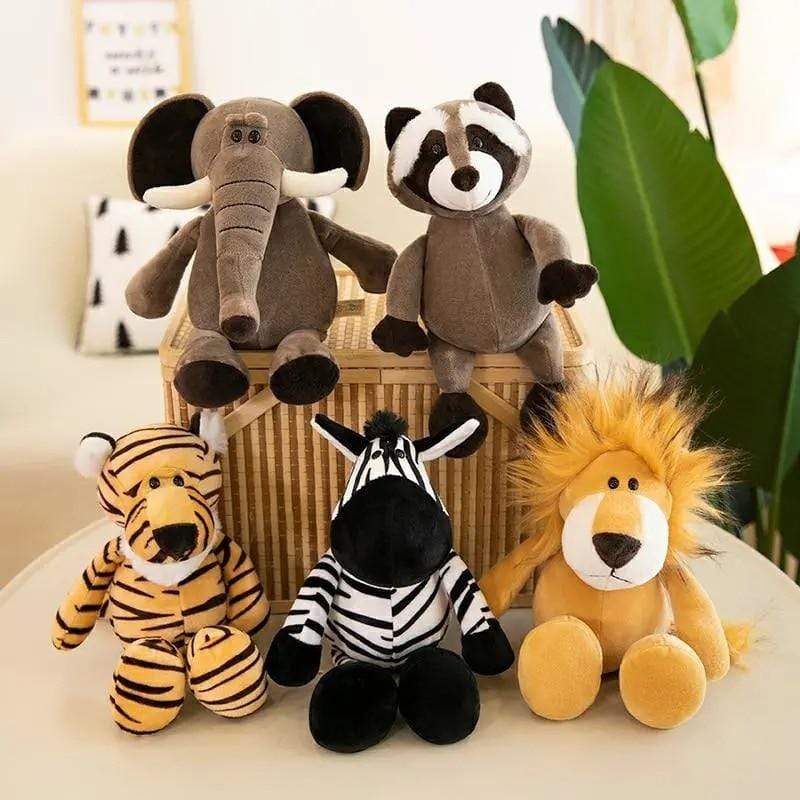 Planet Gates 25cm Forest Animals Stuffed Plush Doll Toys Kids Giraffe Elephant Monkey Lion Tiger Plush Animal Toys Children Birthday Gifts