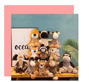 Planet Gates 25cm Forest Animals Stuffed Plush Doll Toys Kids Giraffe Elephant Monkey Lion Tiger Plush Animal Toys Children Birthday Gifts