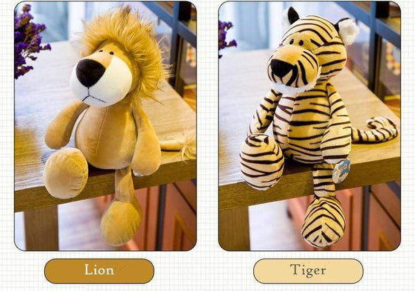 Planet Gates 25cm Forest Animals Stuffed Plush Doll Toys Kids Giraffe Elephant Monkey Lion Tiger Plush Animal Toys Children Birthday Gifts