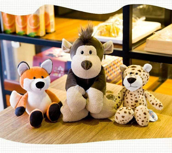 Planet Gates 25cm Forest Animals Stuffed Plush Doll Toys Kids Giraffe Elephant Monkey Lion Tiger Plush Animal Toys Children Birthday Gifts