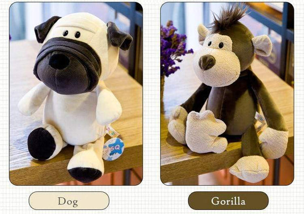 Planet Gates 25cm Forest Animals Stuffed Plush Doll Toys Kids Giraffe Elephant Monkey Lion Tiger Plush Animal Toys Children Birthday Gifts