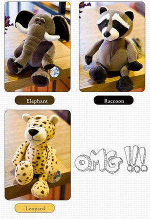 Planet Gates 25cm Forest Animals Stuffed Plush Doll Toys Kids Giraffe Elephant Monkey Lion Tiger Plush Animal Toys Children Birthday Gifts