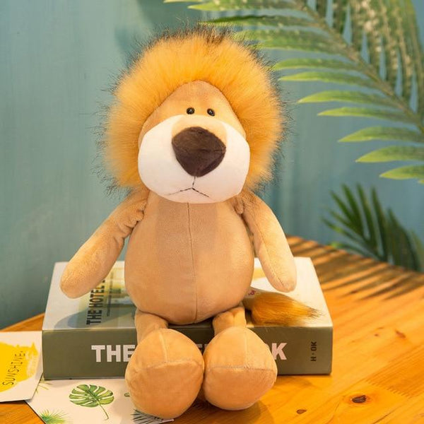 Planet Gates 25cm / Lion 25cm Forest Animals Stuffed Plush Doll Toys Kids Giraffe Elephant Monkey Lion Tiger Plush Animal Toys Children Birthday Gifts