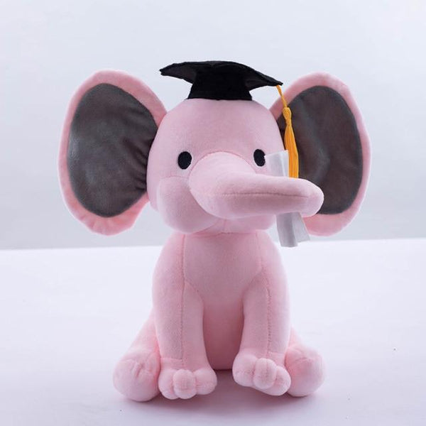Planet Gates 25cm / Pink with Hat Elephant Plush Toys Baby Room Decorative Stuffed Dolls for Slepping 25cm Kawaii Animal Child Kids Plushiies Toy Pink Grey Doll