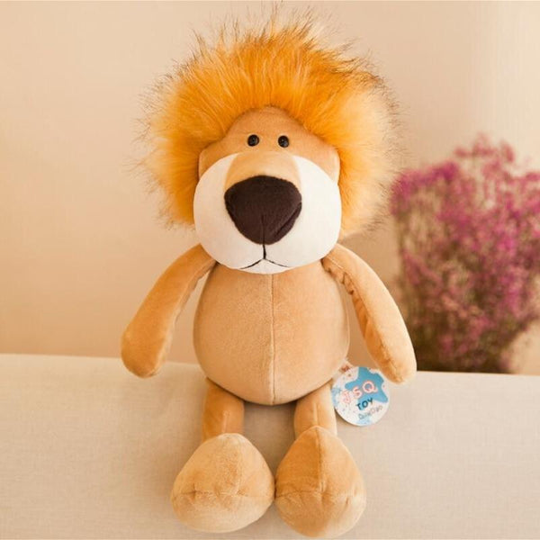 Planet Gates 25cm Soft Animal World Plush Toys Lion Elephant Fox Raccoon Giraffe Forest Animals Appease Playmate Calm Doll Christmas Gifts
