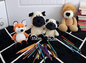 Planet Gates 25cm Soft Animal World Plush Toys Lion Elephant Fox Raccoon Giraffe Forest Animals Appease Playmate Calm Doll Christmas Gifts