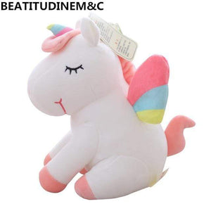 Planet Gates 25cm / White 1Pcs 25cm Fat Rainbow Style Unicorn Plush Toy Animal Stuffed Toys Children Toys  Soft High Quality Toy Gift