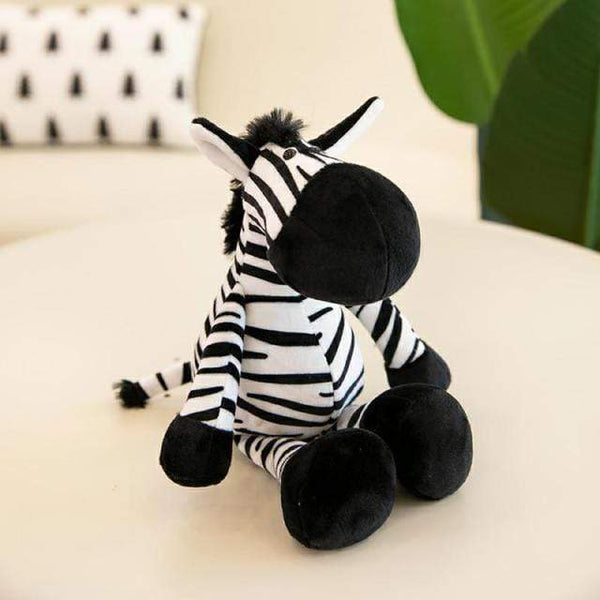 Planet Gates 25cm / zebra 25cm Forest Animals Stuffed Plush Doll Toys Kids Giraffe Elephant Monkey Lion Tiger Plush Animal Toys Children Birthday Gifts