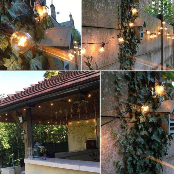 Planet Gates 25Ft G40 String Lights with 25 Globe Bulbs g40 string Indoor Outdoor Garden Backyard Patio Party Christmas Decoration Lighting